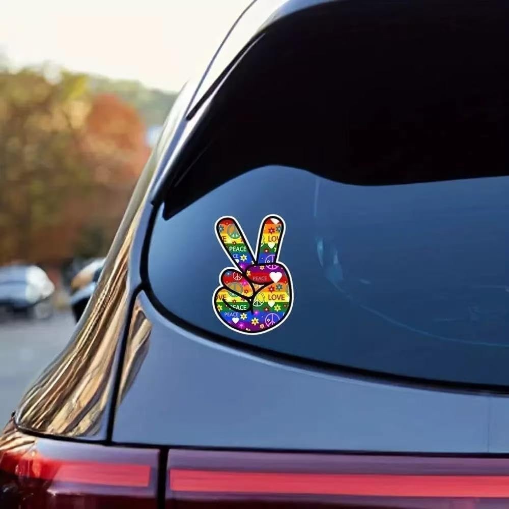 2× 2D Color Fingers Vinyl Decals – 7″x4.5″, Waterproof PVC Stickers