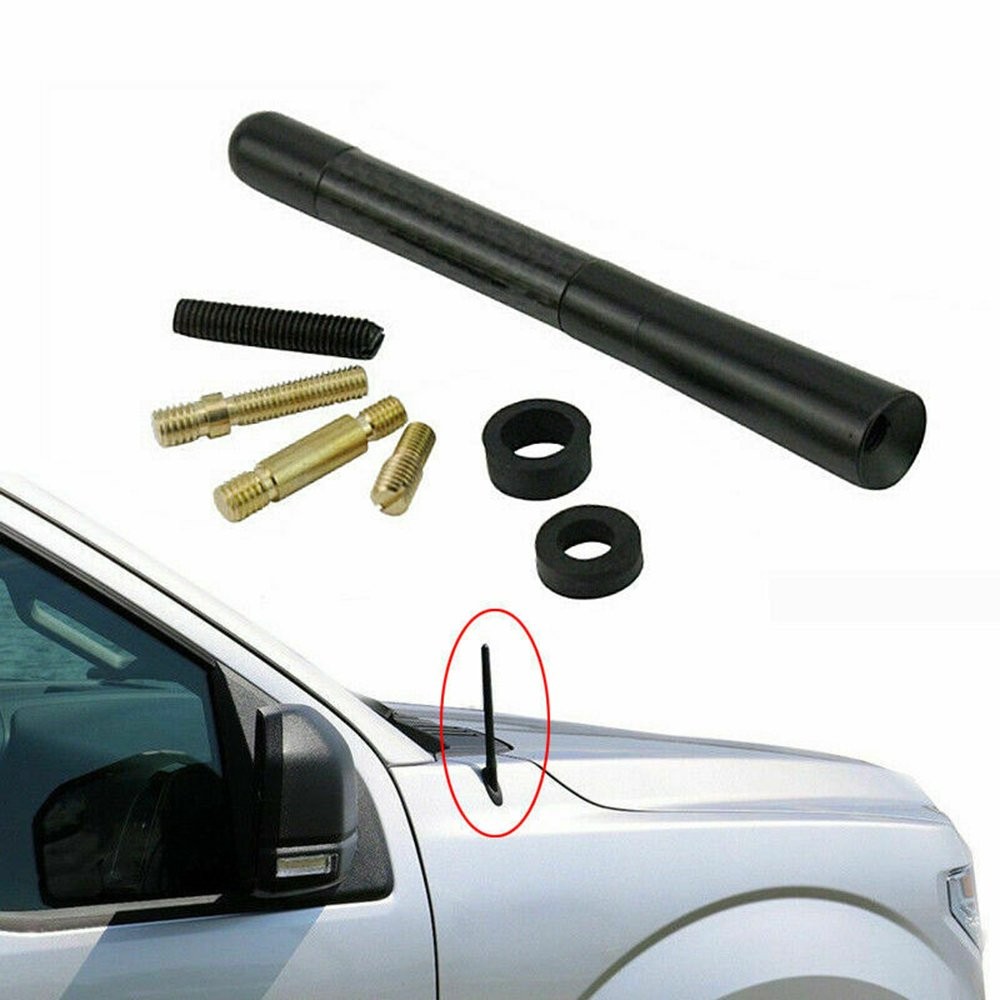 1/2Set Universal Car Bee-Sting Stubby Black Carbon Fibre Aerial For Ariel Arial