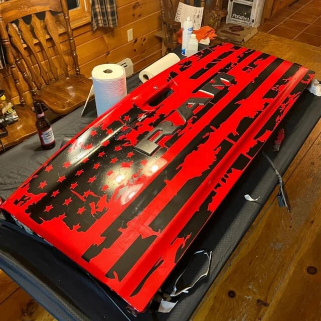 ✅ AMERICAN FLAG tailgate graphics decal – ANY TRUCK / ANY COLORS