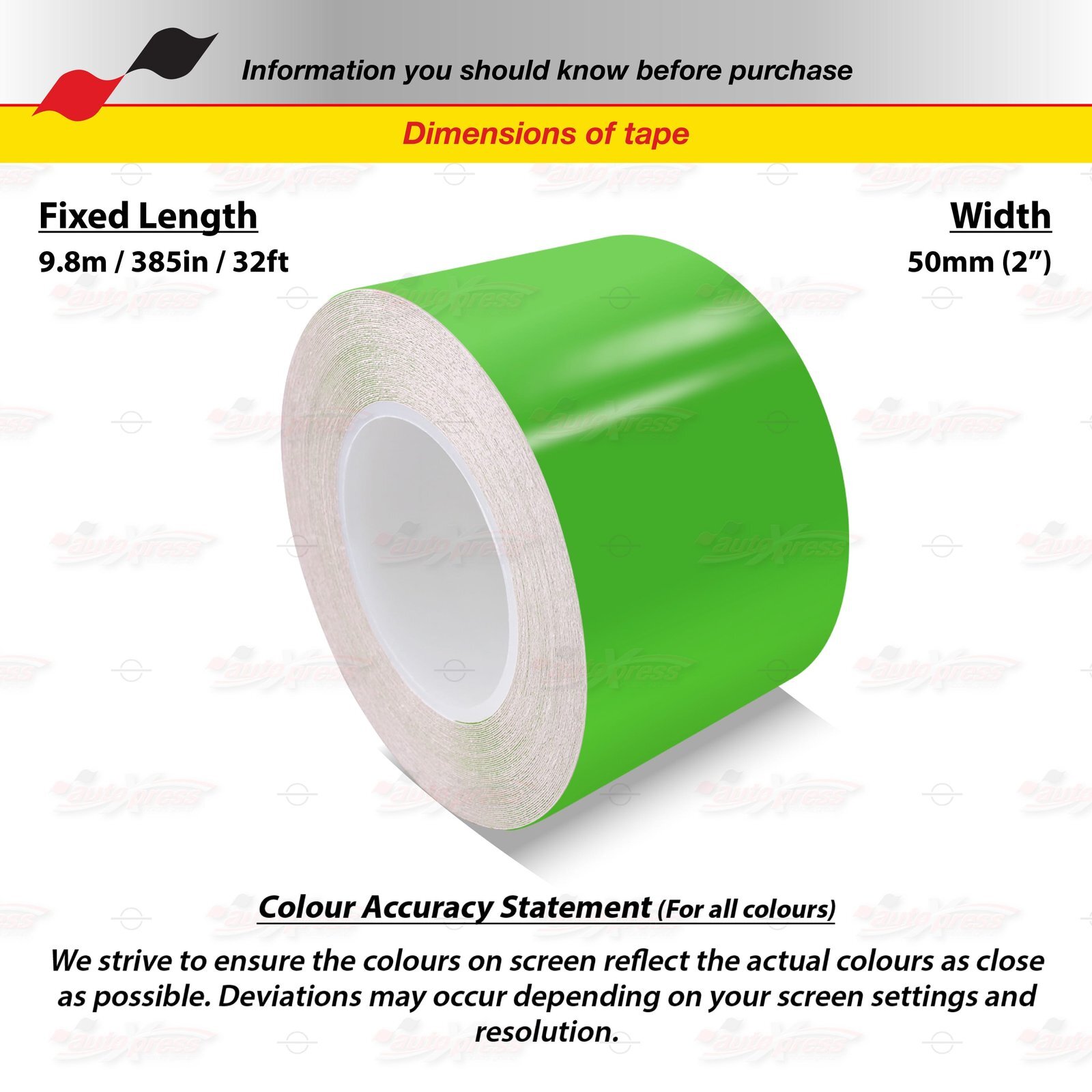 LIME GREEN 2″ 50mm Roll PIN STRIPE Car Striping Line TAPE Decal Vinyl Sticker