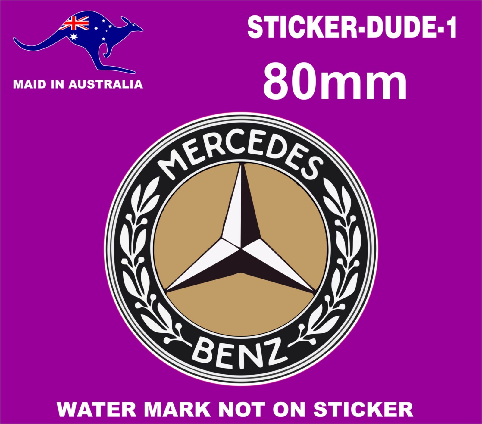 GOLD MERCEDES BENZ STICKER