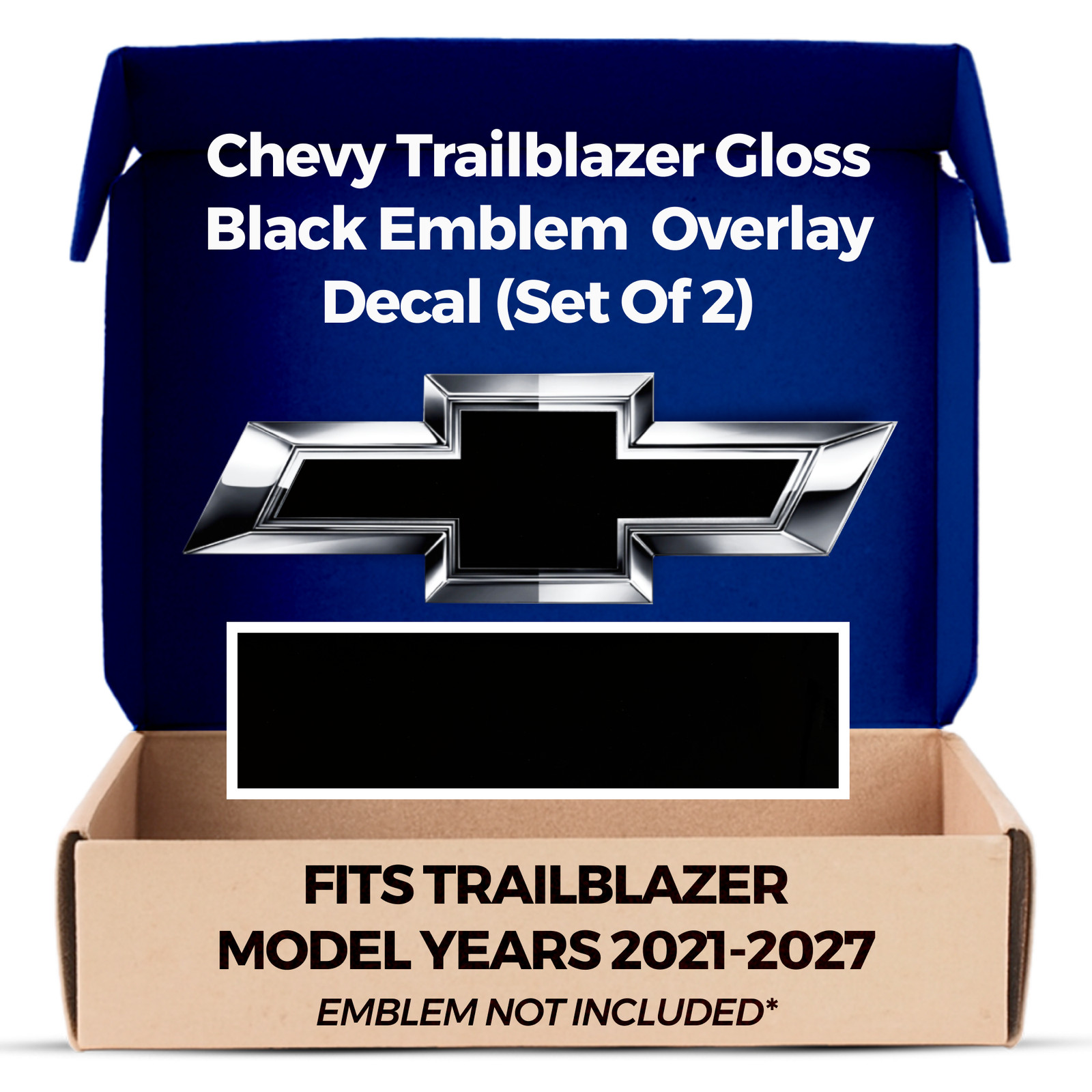 Chevy Trailblazer Blackout Grille Gate Bowtie Overlay Decals 2021-2027 Set of 2