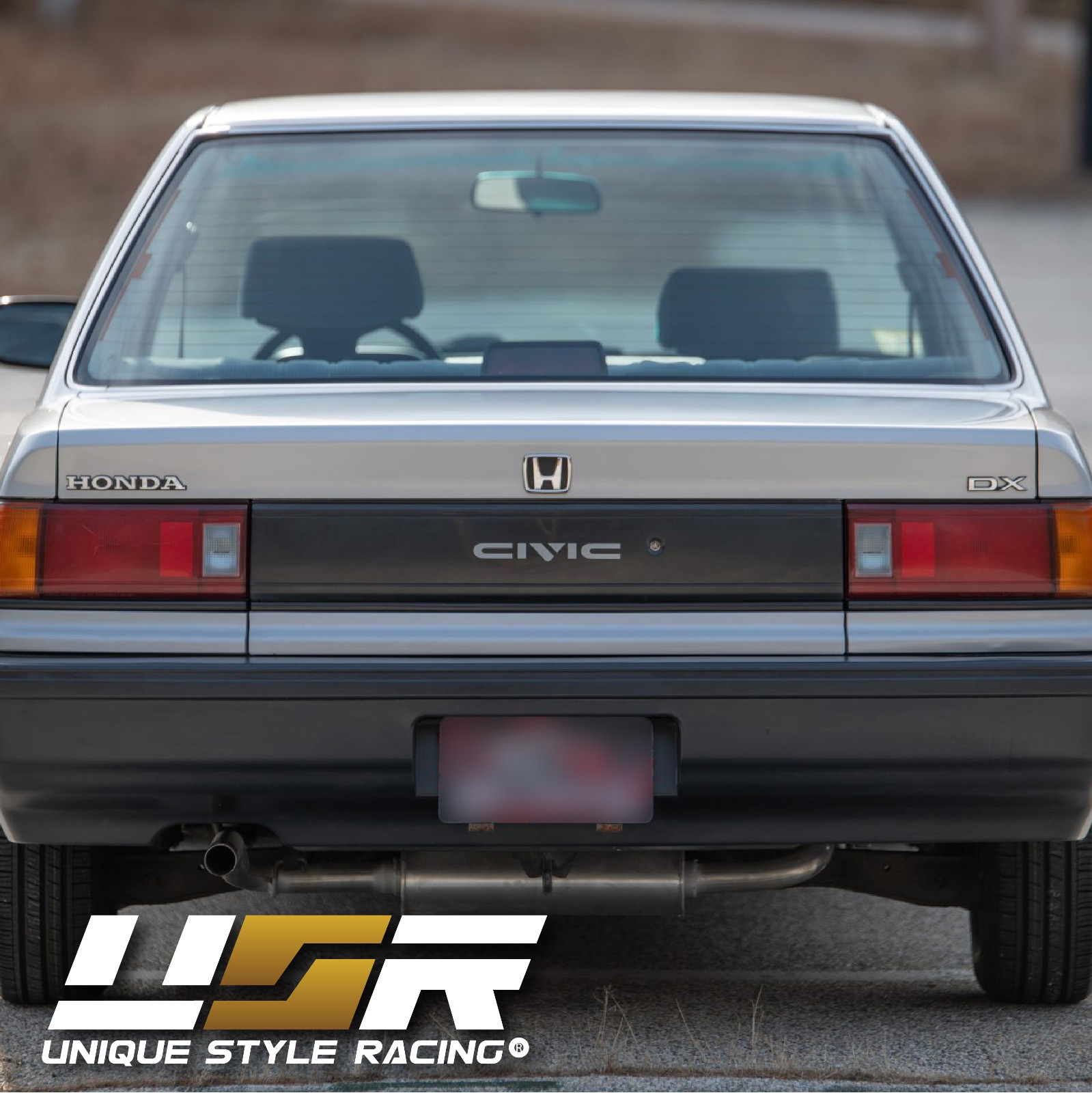 Metallic Silver Vinyl Decal Rear Center Panel for 1988-1991 Honda Civic Sedan