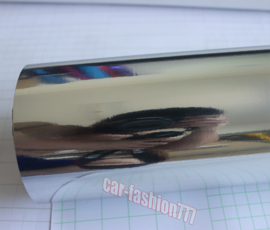 Silver Mirror Chrome Wrap Metallic Gloss Car Vinyl Strip Sticker Bubbles Free US