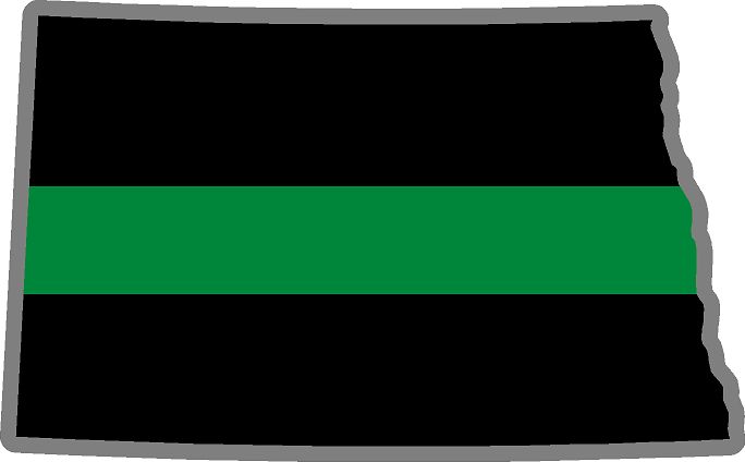 4″ North Dakota ND State Thin Green Line Military Ranger Agent Decal Sticker