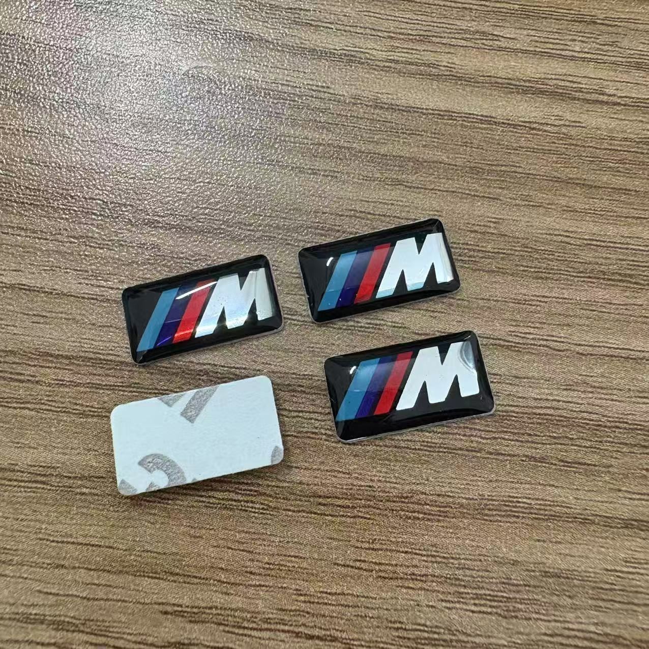👑FIT FOR BMW WHEEL M BADGE STICKER EMBLEM DECORATIVE DECAL 17MM X 9MM 4PCS💞