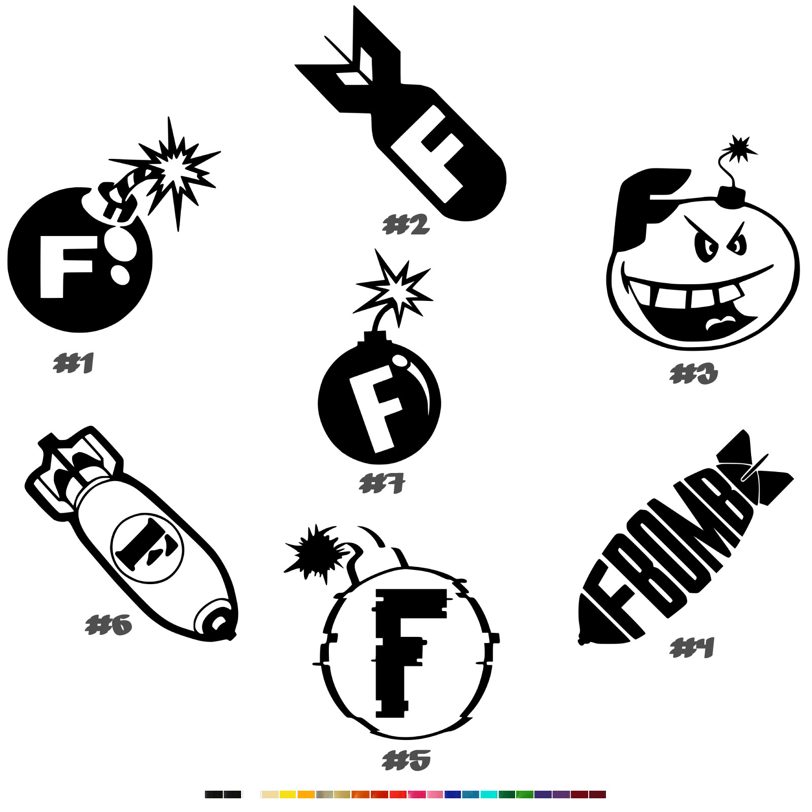 F Bomb Vinyl Decal Sticker Car Window Bumper Laptop Mug Helmet Motorcycle Truck