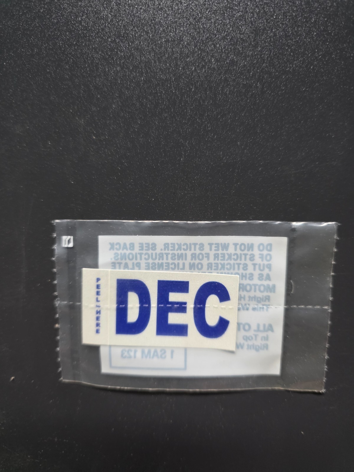 California Month Sticker (December) DEC DMV License Plate Month Sticker Original
