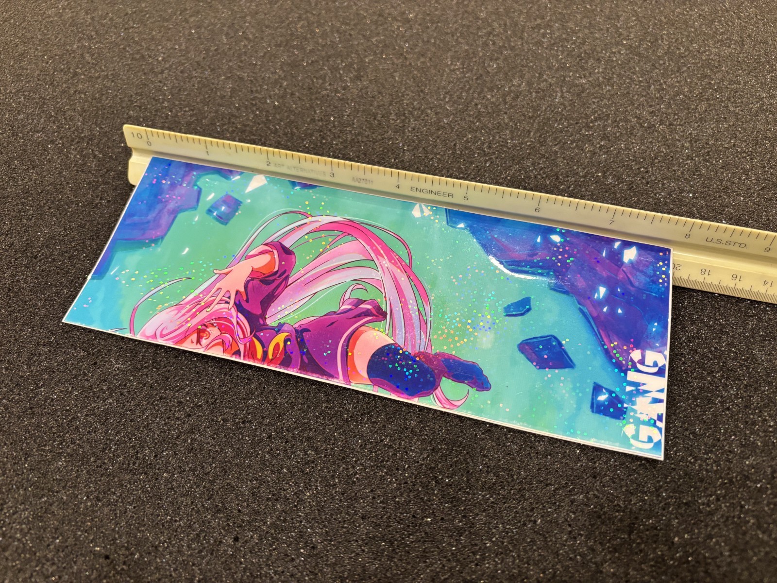 ANIME GIRL WAIFU GANG VERTICAL HOLOGRAPHIC SPARKLE STICKER SLAP DRIFT JDM