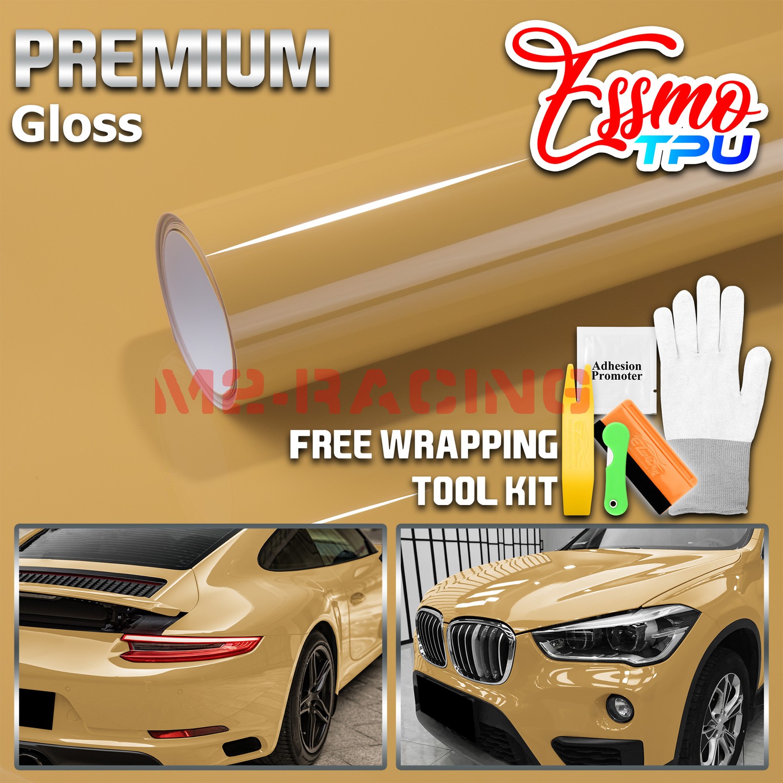 TPU Color Gloss Desert Yellow PPF Paint Protection Film Dry Wet Apply Vinyl Wrap