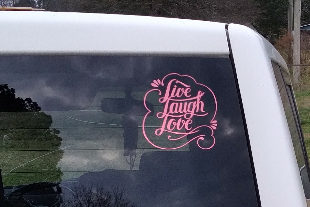 Live Laugh Love vinyl car/window decal Sticker 5×5 USA Religious Jesus Funny