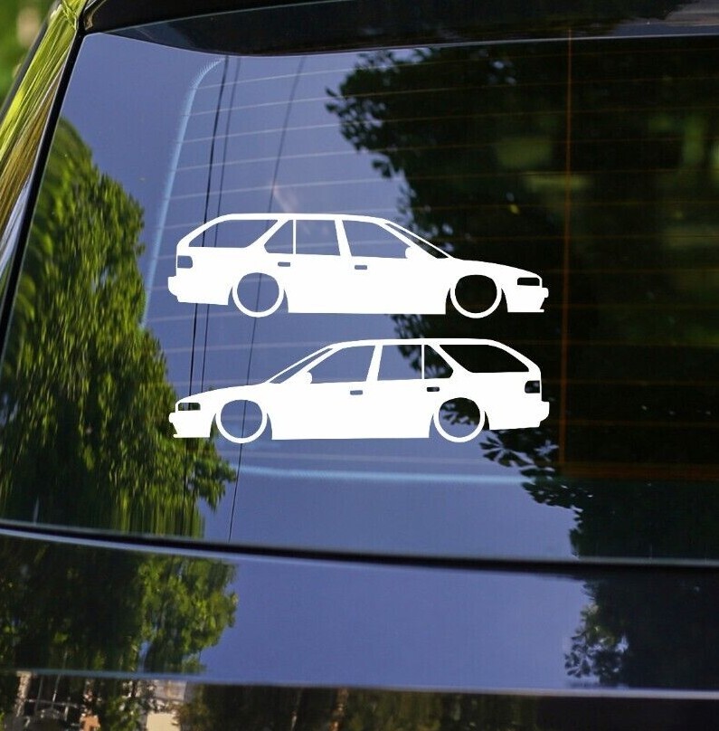 2x Lowered Wagon Car Silhouette Decal Stickers for Honda Accord Wagon CB9