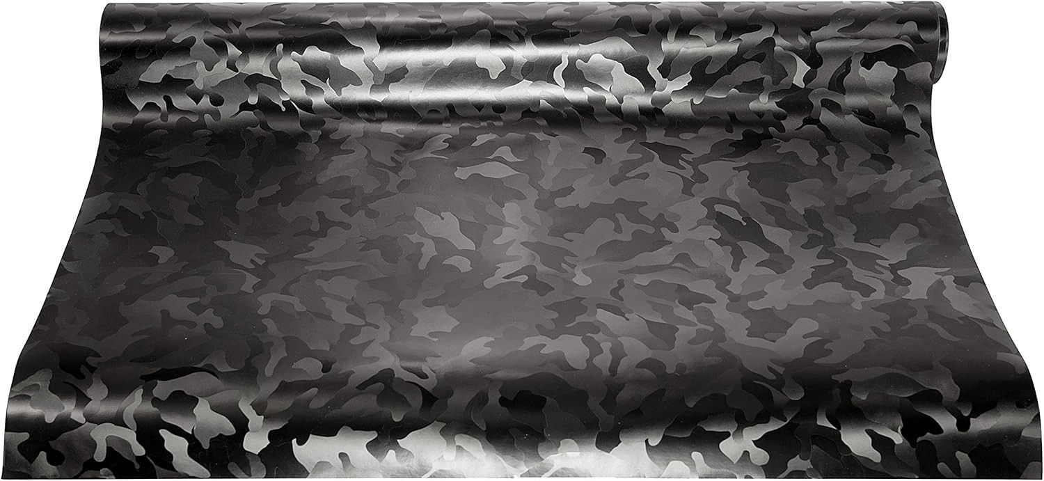 Stealth Medium Pattern Camouflage Vinyl Wrap Roll 1ft x 5ft, Black