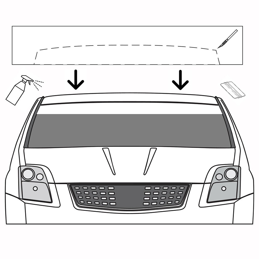 1-10X Sun Strip Visor Premium Vinyl Decal 60″x8″ Windshield Banner Cast PVC Film