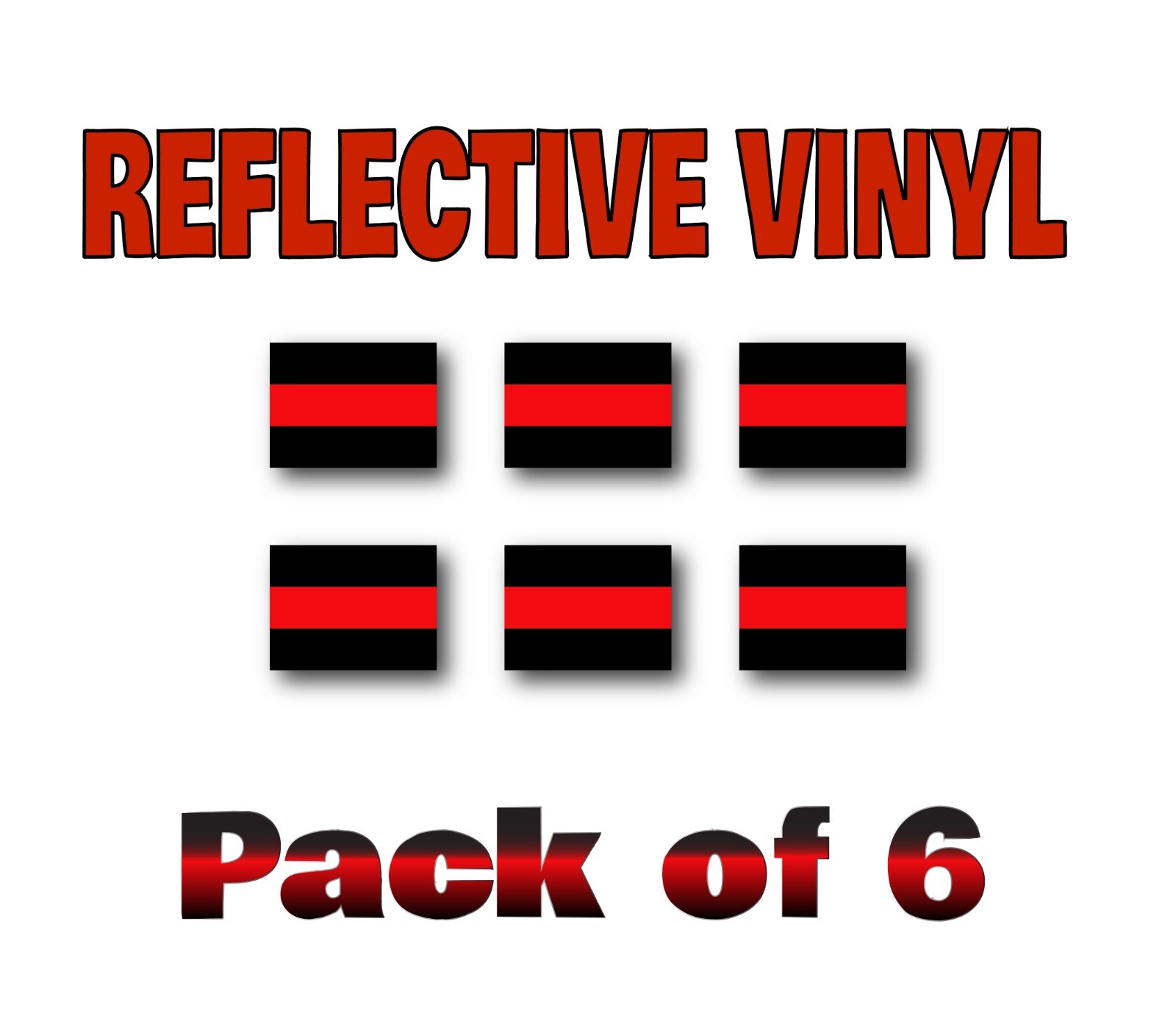 Reflective Fire Department Fighter Thin Red line 2″x1.5″ Stickers Firefighter