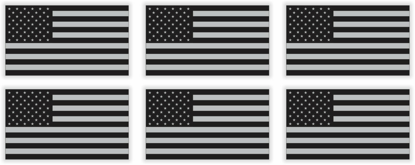 6 Mini Gray Black Ops American Flags Vinyl Hard Hat Helmet Stickers Decals