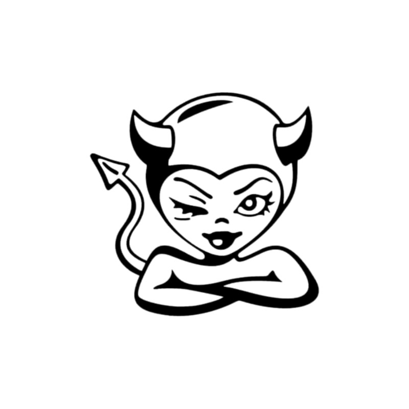 She Devil Pin Up Decal Sticker Cat Truck Laptop Mirror Window Ipad
