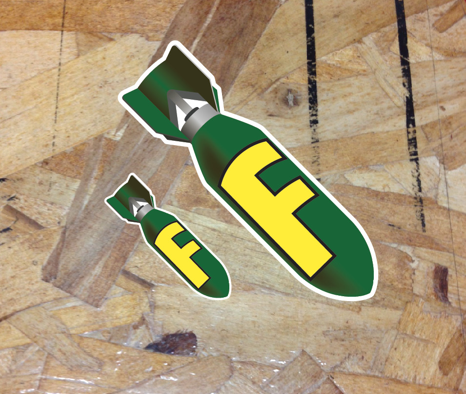 F Bomb Green Decal Sticker Window Bumper Drift JDM Funny Vinyl Bombs 4″- 2 for 1
