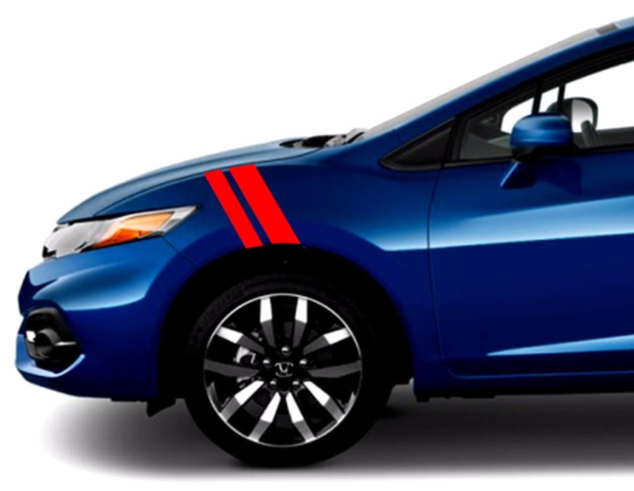 Fender Hash Bar Marks vinyl Rally Sport RACING STRIPES 2″&3″ (Fits Honda CIVIC)