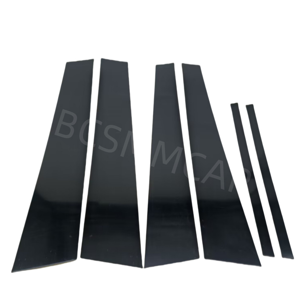Glossy Black Car Side Pillar Posts Stickers Door Window Cover Decor Accessories