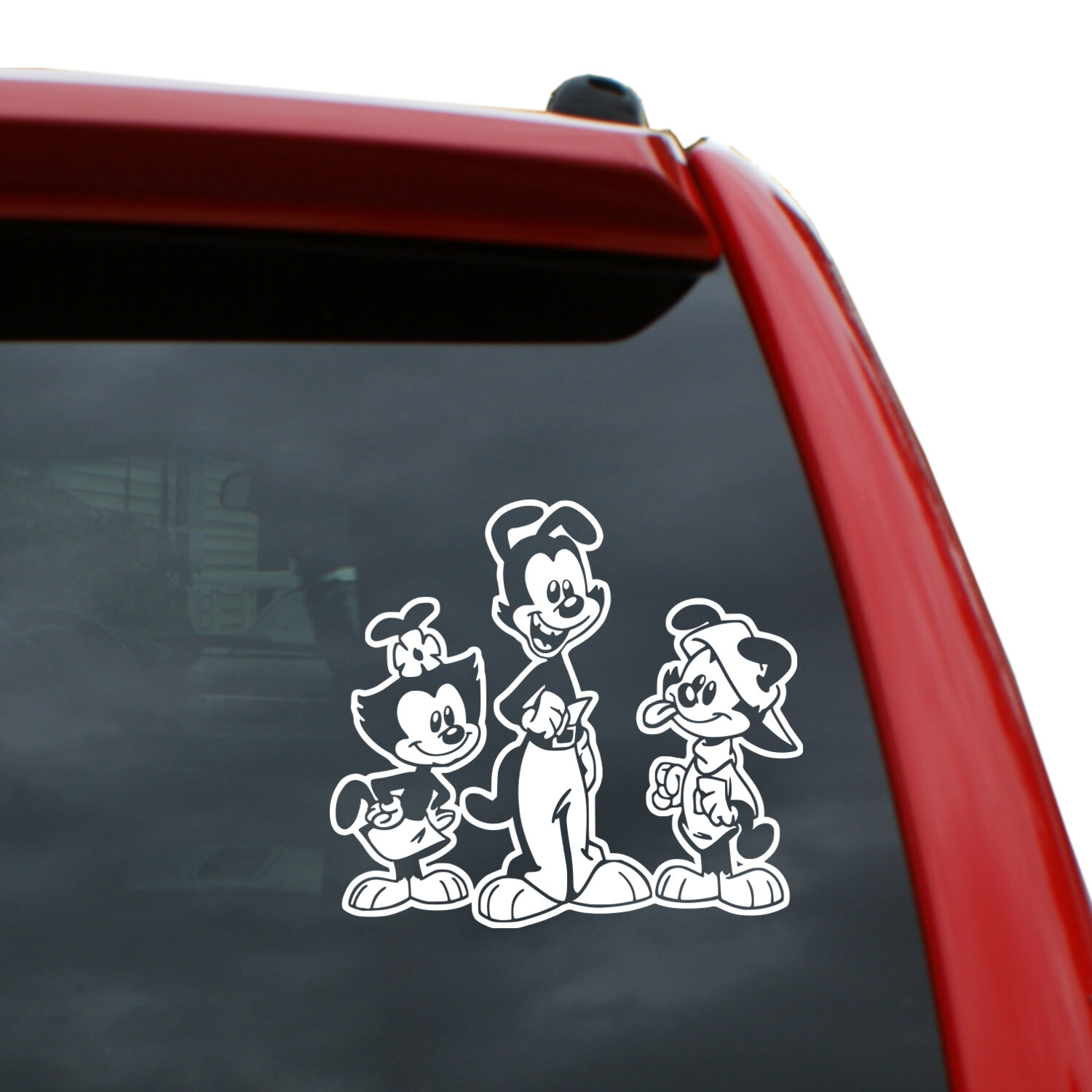 Yakko, Wakko, Dot Vinyl Decal | Color: White | 5″ x 5.5″