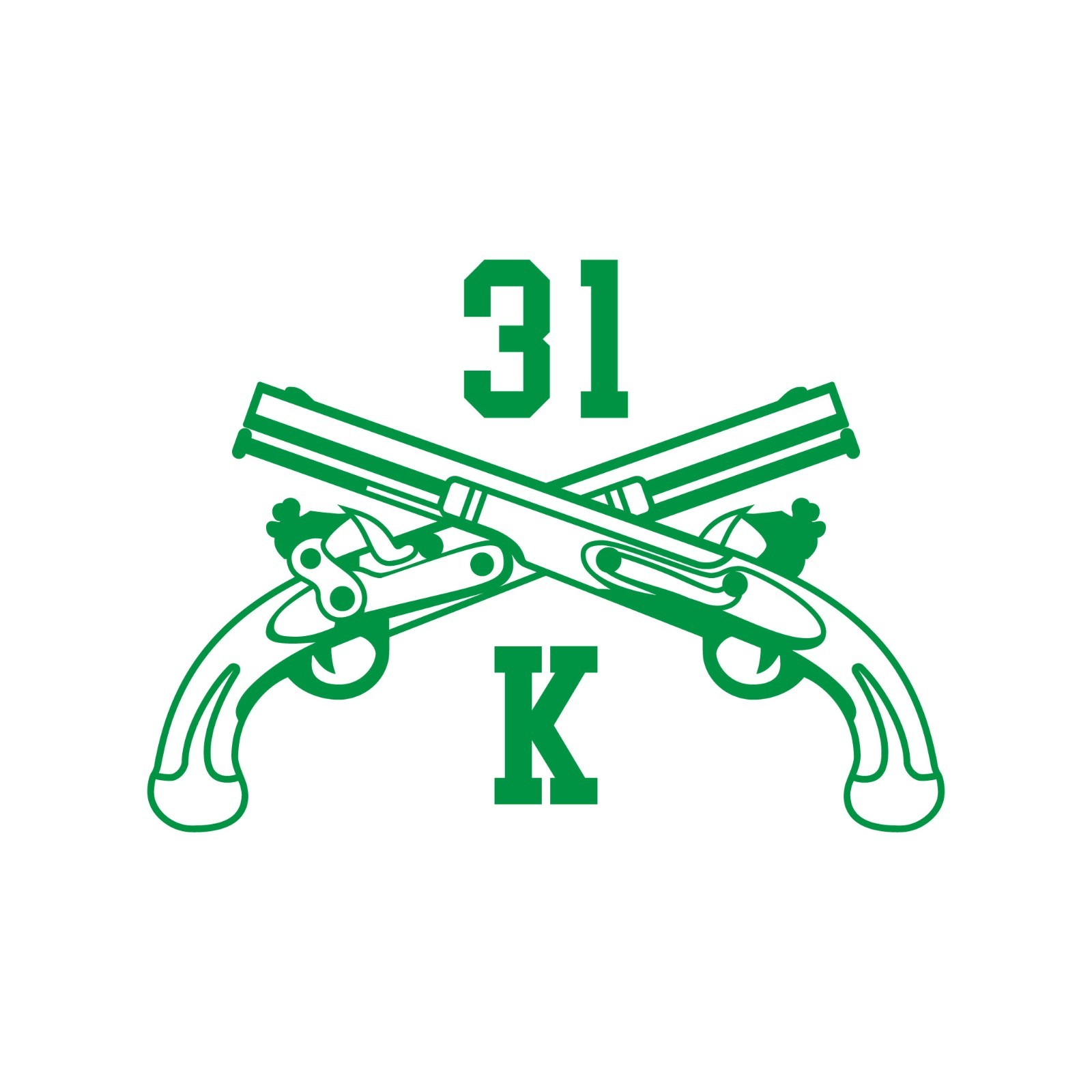 Army MOS 31K Working Dog Handler Crossed Pistols Insignia Decal 3″ x 5.5″