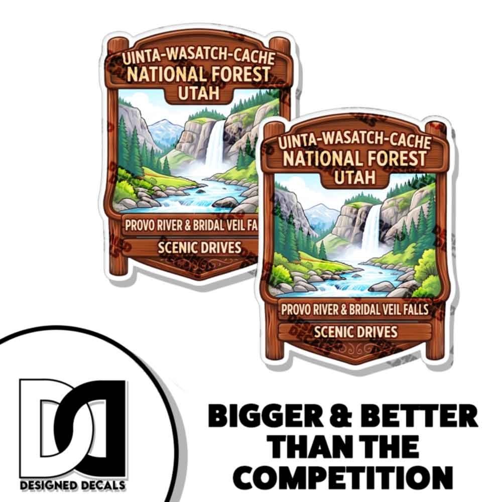 Provo River Bridal Veil Falls Travel Sticker 2 PACK #314