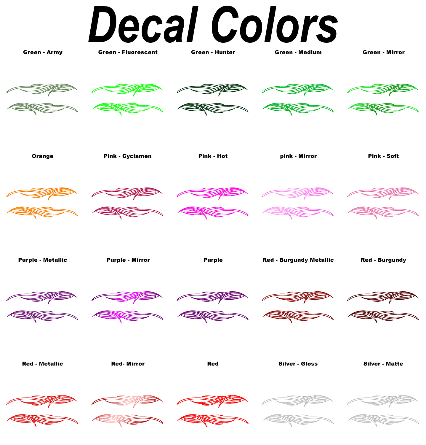 Pinstripe Decal Pair -Many Sizes and Colors to Choose From- Free US Shipping!