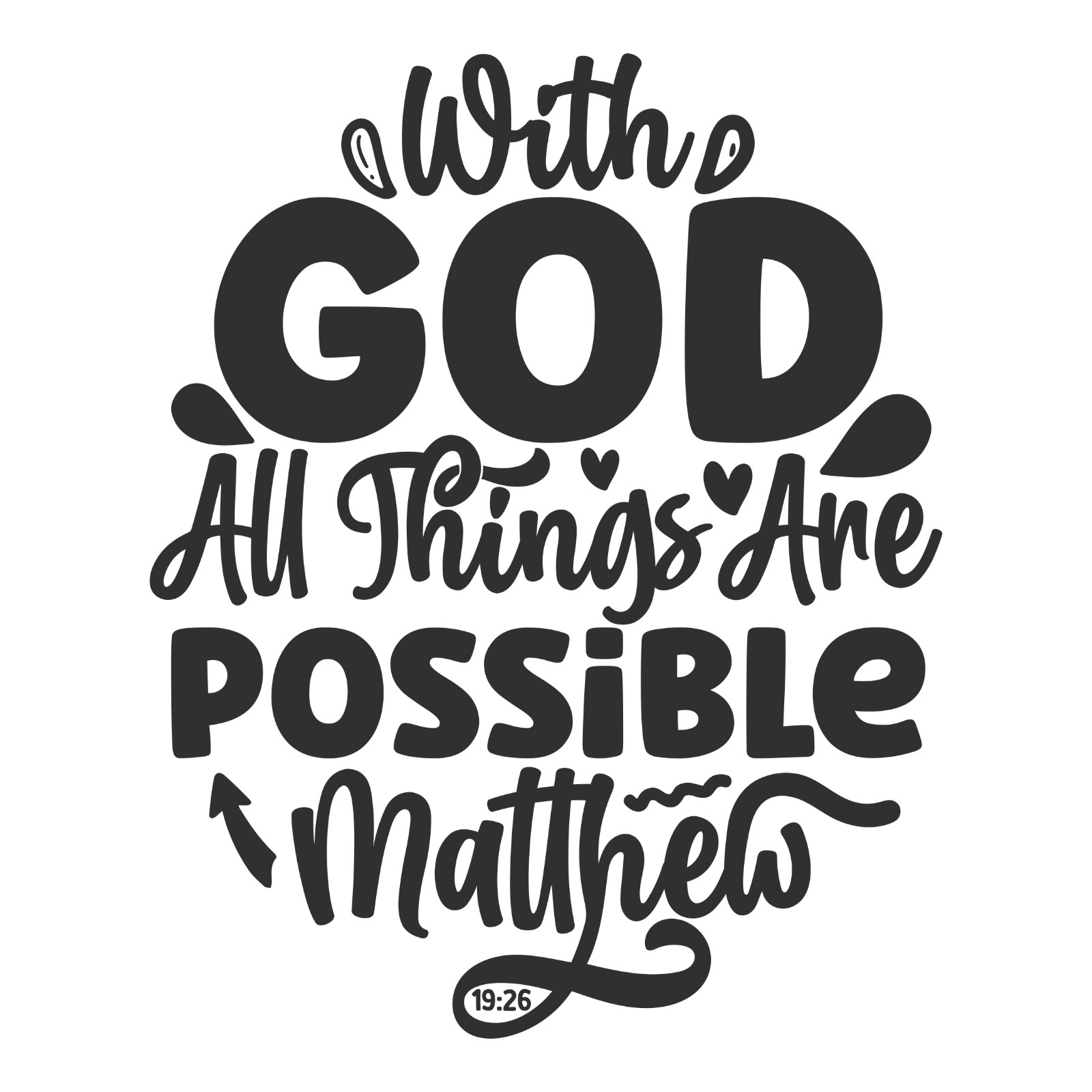Vinyl Decal Car Stanley Cup Sticker Christian Quotes Bible Verses Matthew 19:26