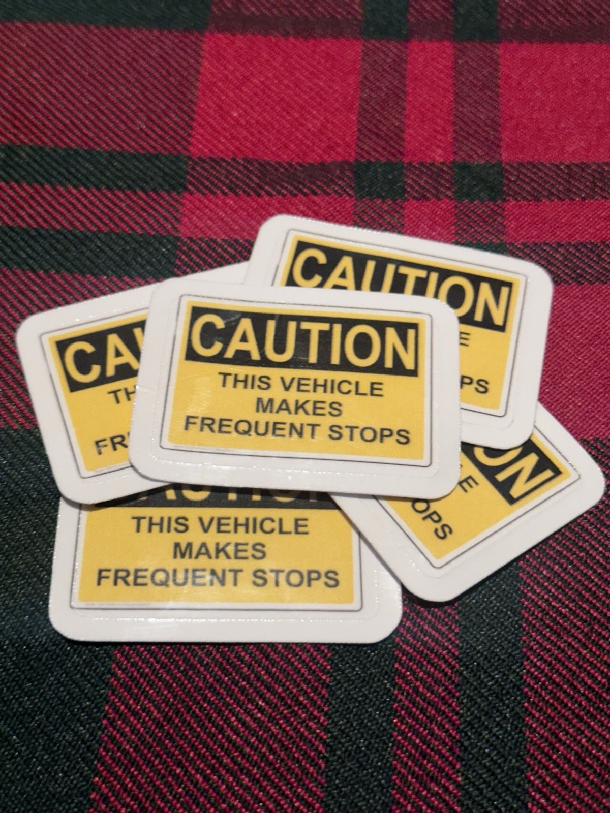 Caution This Vehicle Makes Frequent Stops Vinyl Decal Car Truck SUV Sticker