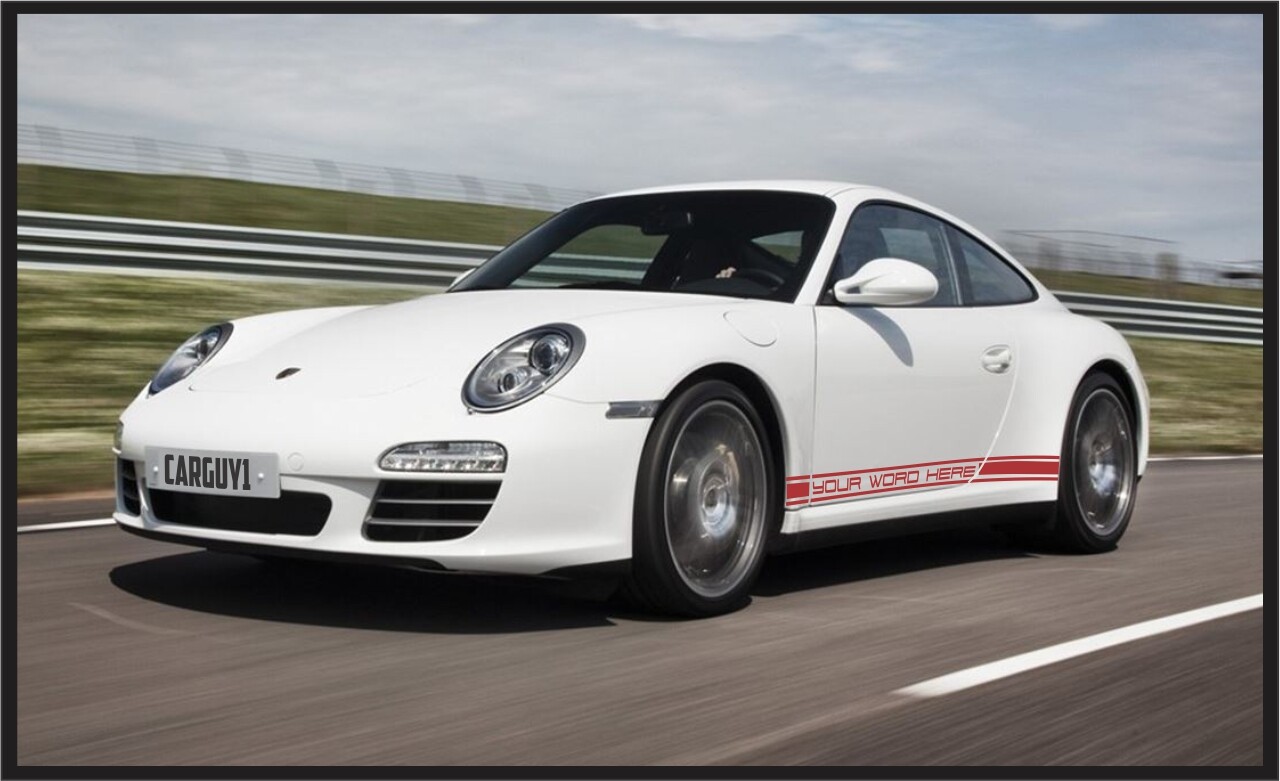 Side Stripe Custom Decal Kit Fits Porsche 997 & 991/992 911 Models