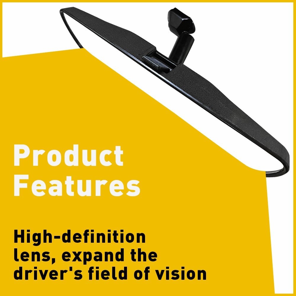 Quality 10″ Black Rear View Mirror Replacement Day For Night Universal Fit Auto