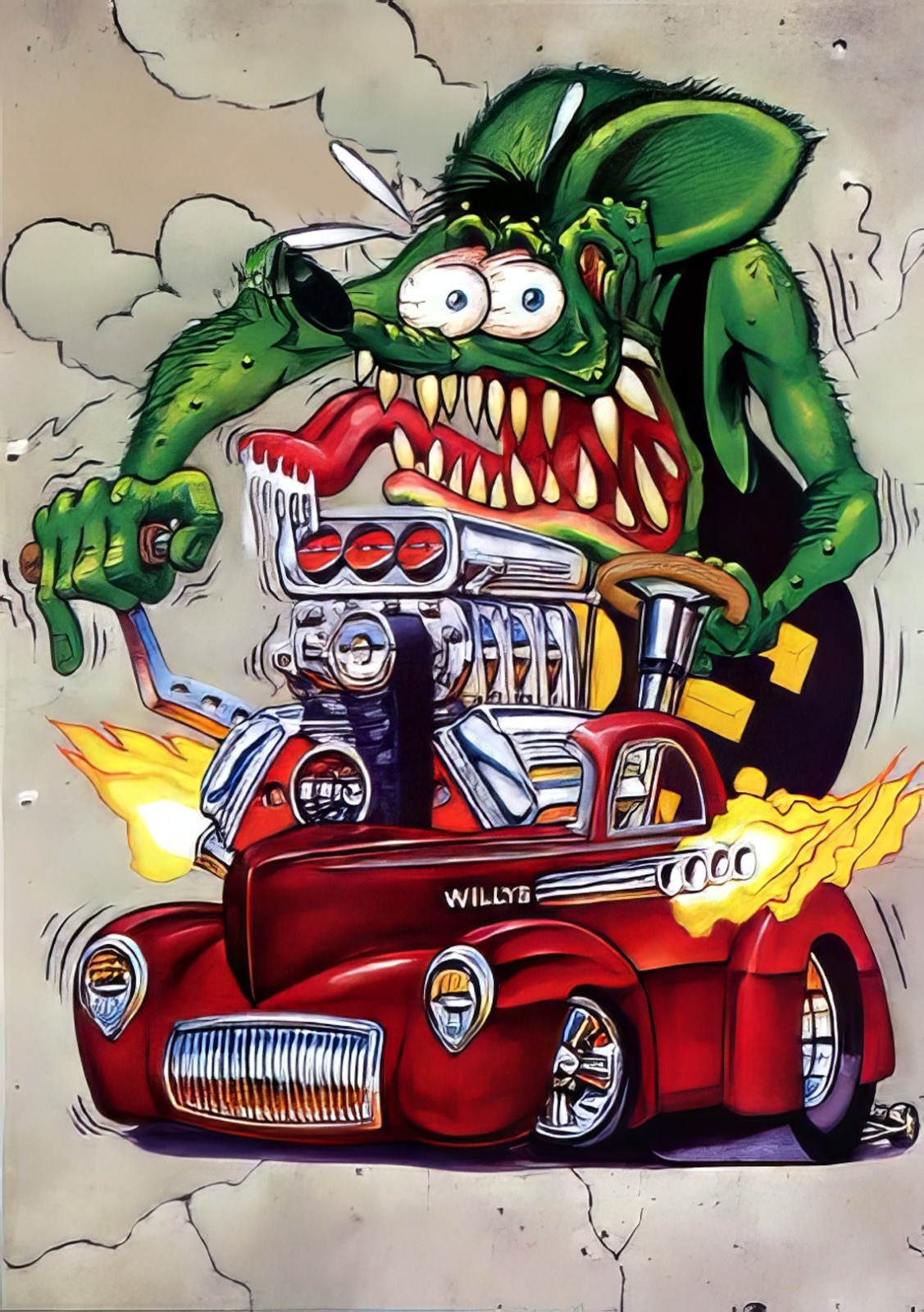 RAT FINK PARTS DIE CUT STICKER DECAL OR FRIDGE MAGNET HOT ROD HIGH GLOSS