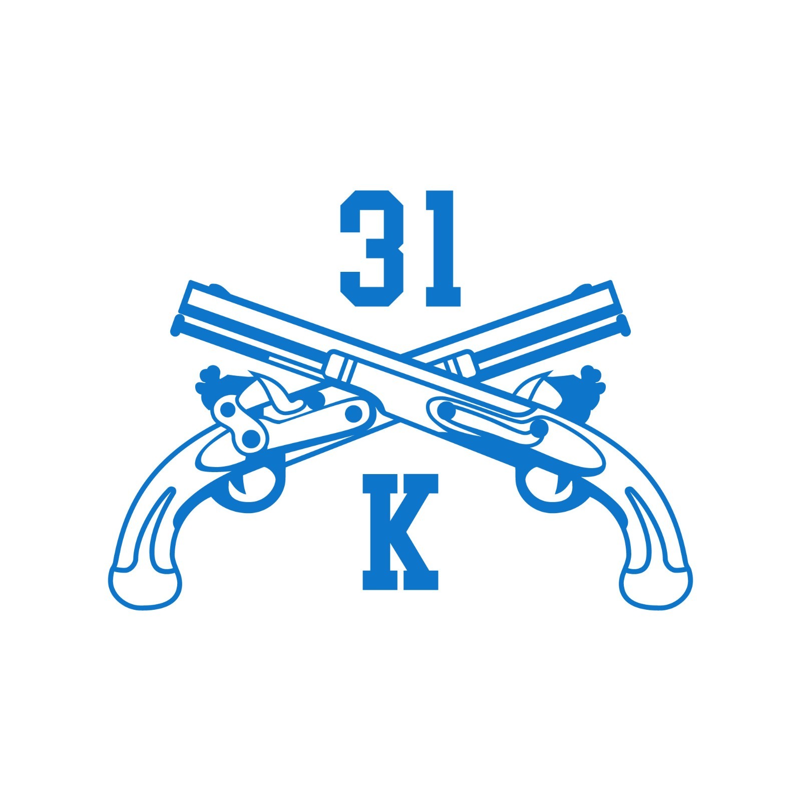 Army MOS 31K Working Dog Handler Crossed Pistols Insignia Decal 3″ x 5.5″