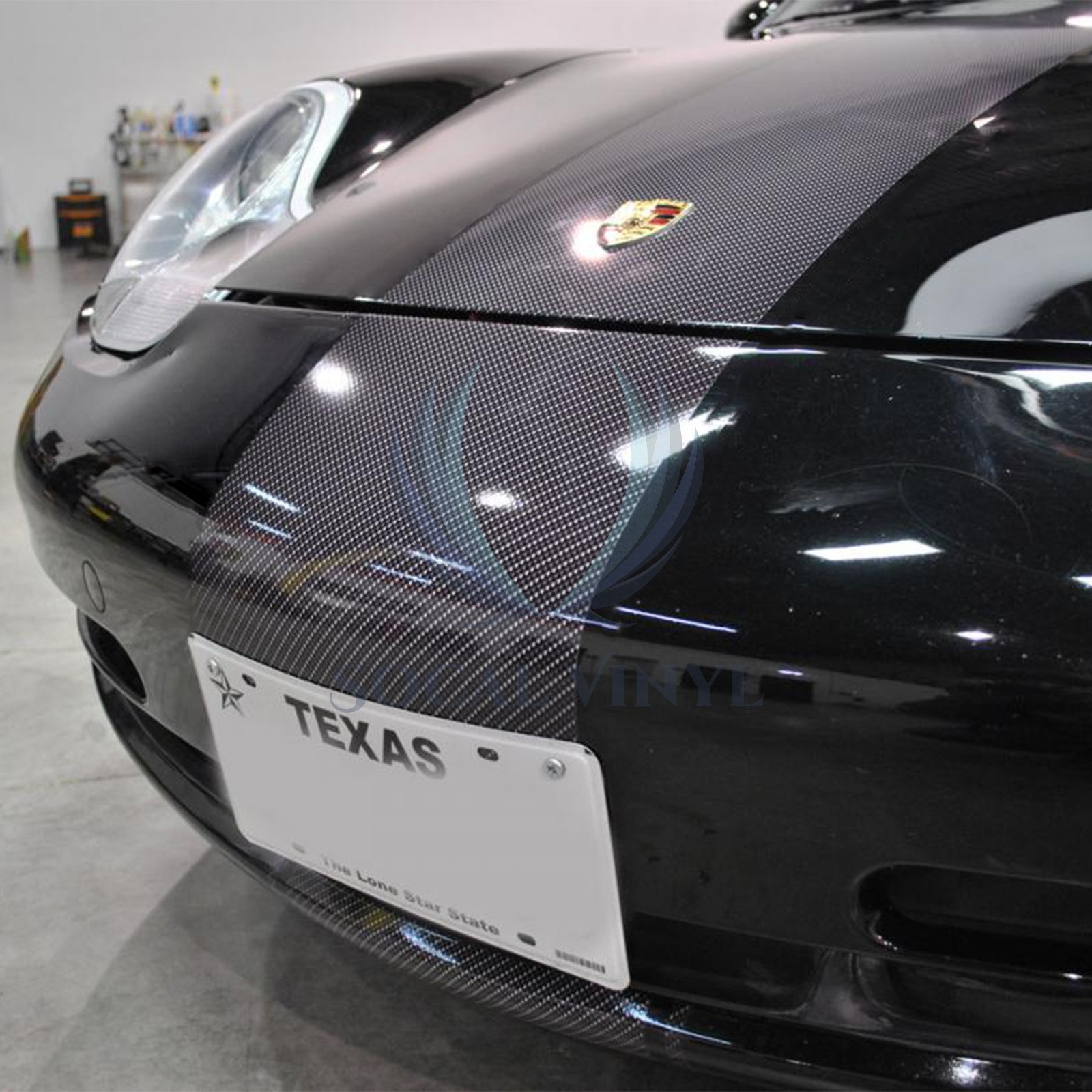 2D High Gloss Carbon Fiber Racing Stripes Vinyl Wrap Sticker 10/25/50/75 FT