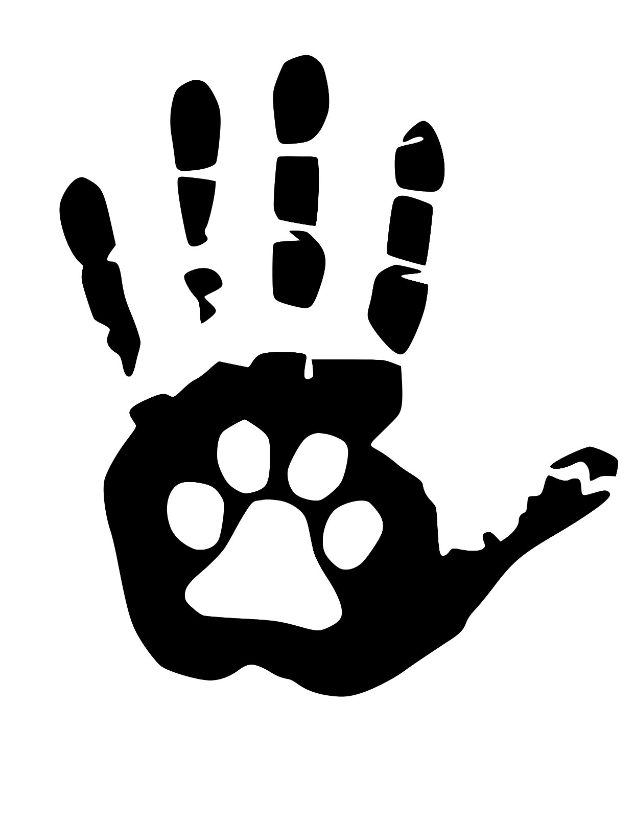 Set of Hand Paw Wave Decals for Jeep Side Mirrors- Left & Right