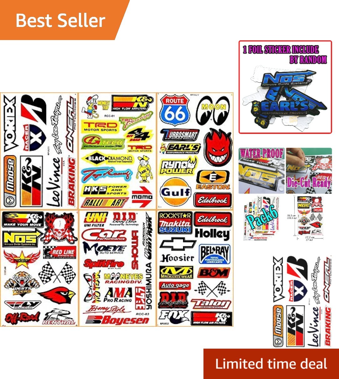 Multicolor Vinyl Graphic Decals – 6 Unique Stickers for Cars & Motorcycles
