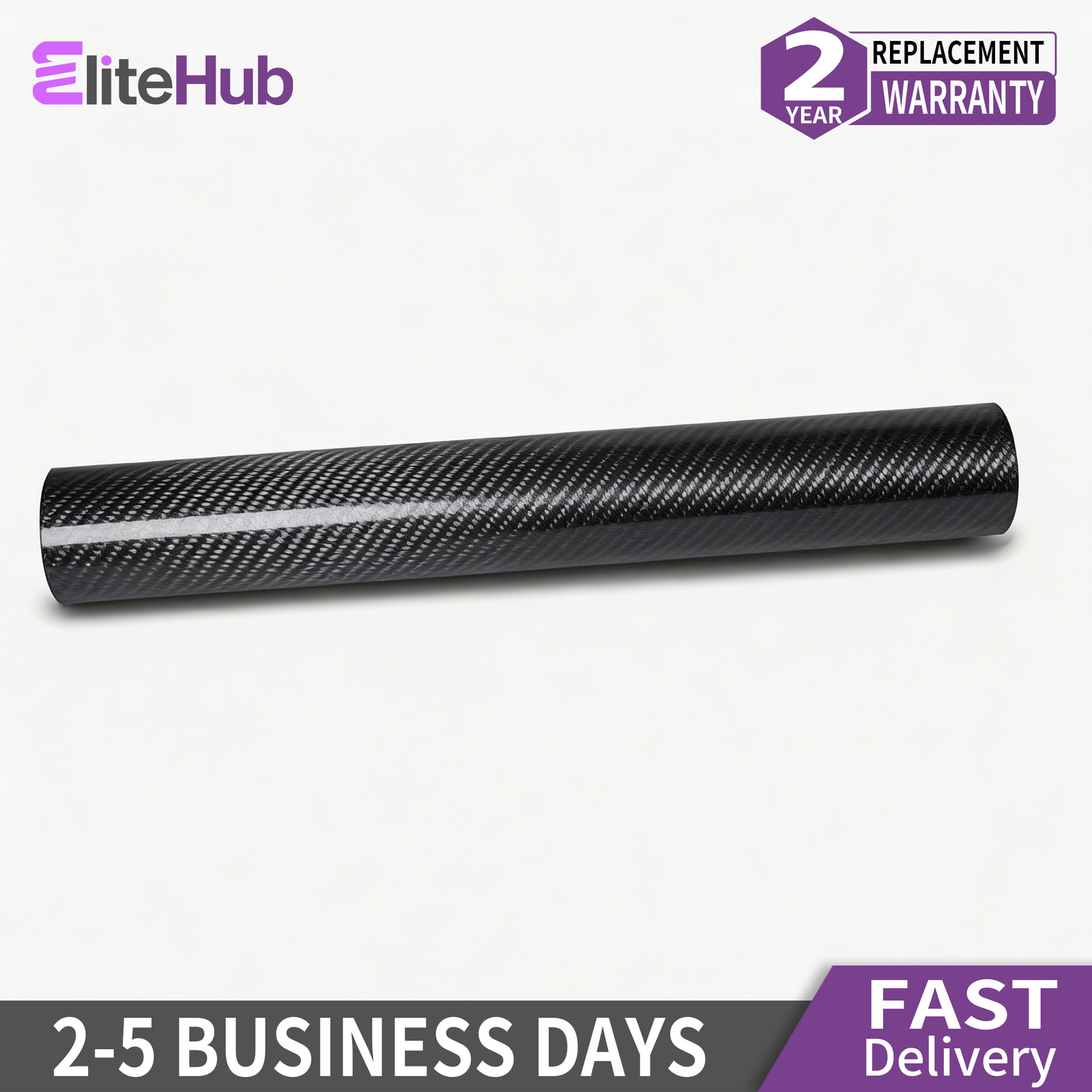 7D Premium Super Gloss Black Carbon Fiber Vinyl Wrap Bubble Free Air Release 6D