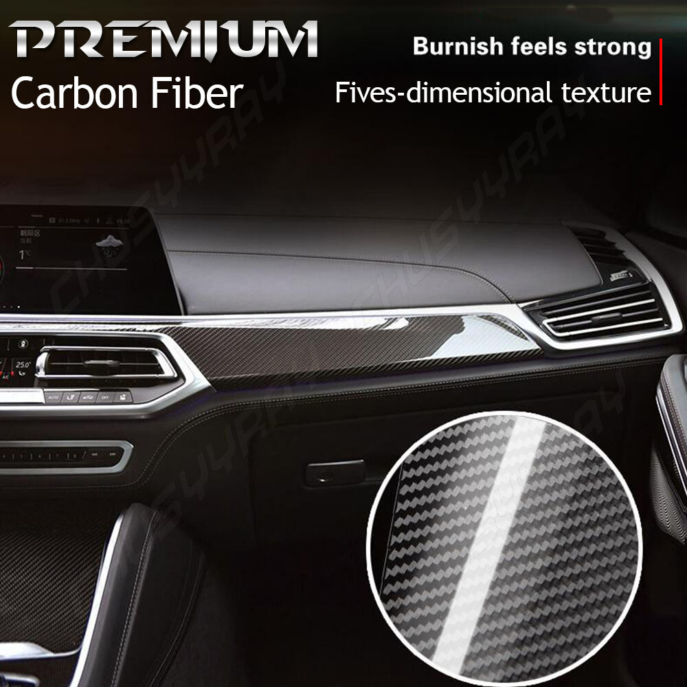 Carbon Fiber Vinyl Car Auto 7D Glossy Wrap Sheet Roll Film Sticker Decal Paper