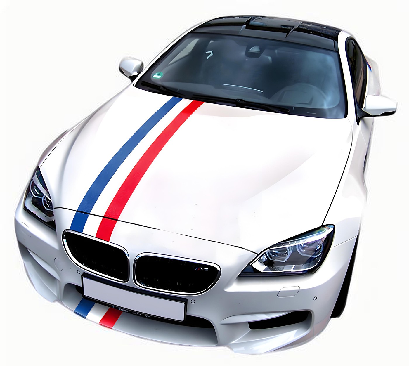 Tricolor Racing Stripe Car Hood Sticker For BMW Germany Flag Bonnet Vinyl Decal