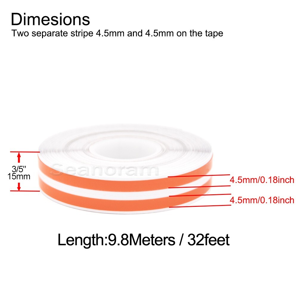 3/5″ Orange Car Body DIY Line Pin Stripe PinStriping Decals Vinyl Tape Sticker