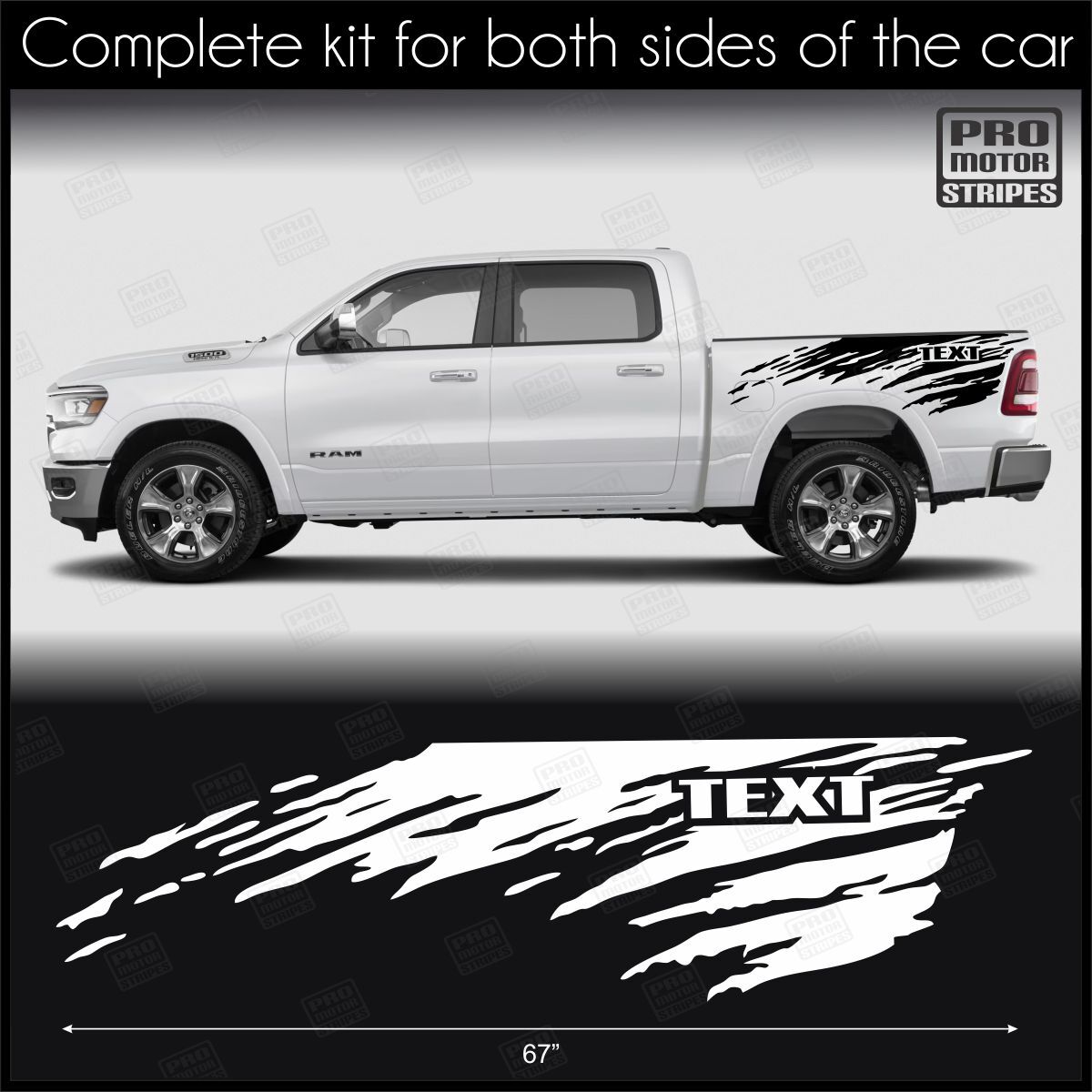 Splash Bed Box Side Stripes Decals For Chevrolet Silverado Colorado S10 WT LT EV