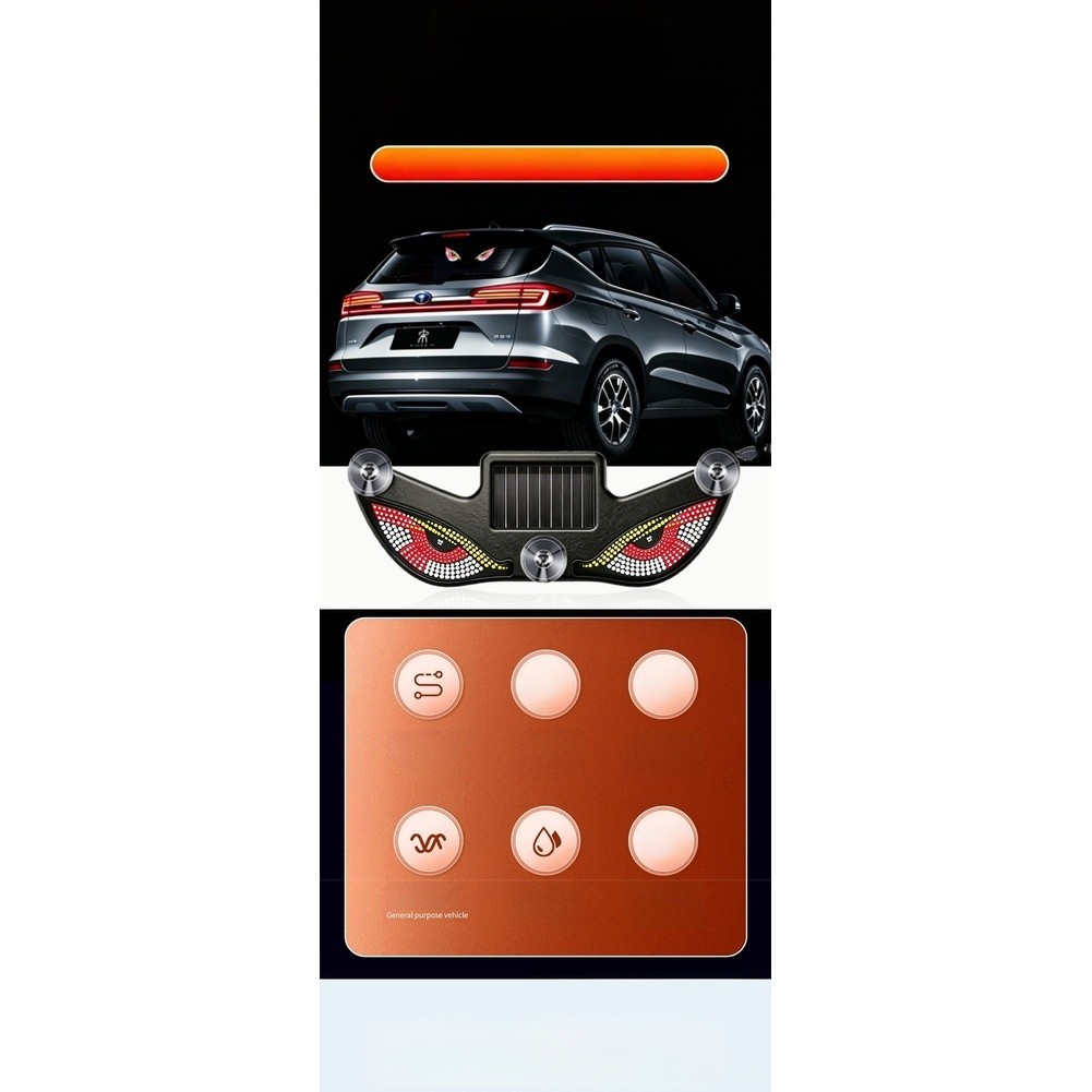 LED Triangle Window Light for Vehicle Rear Solar Powered Suction Mount
