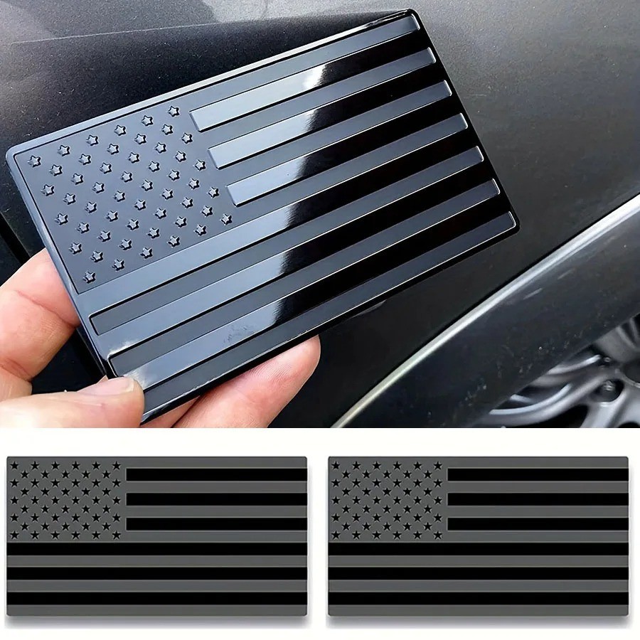 2Pcs Car Truck Metal USA Flag Sticker American Decal Body Emblem Accessories