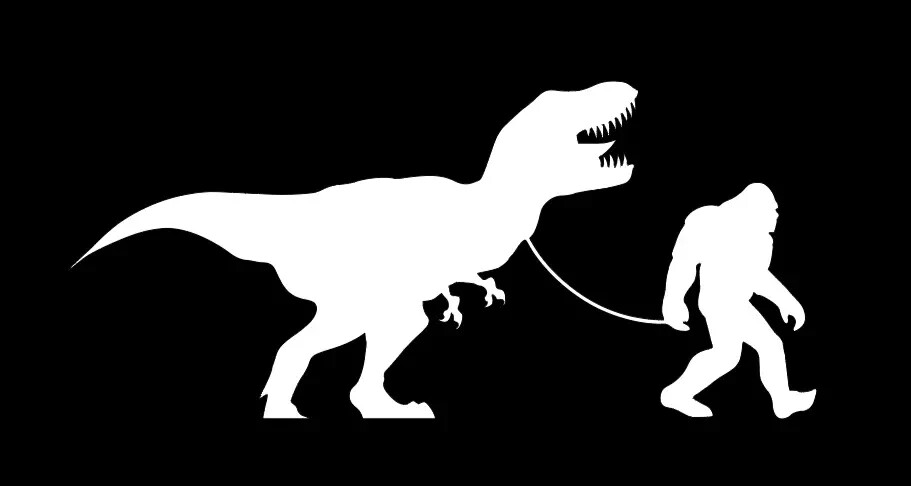 Sasquatch Dinosaur Pet Funny DieCut Vinyl Window Decal Sticker Car Truck