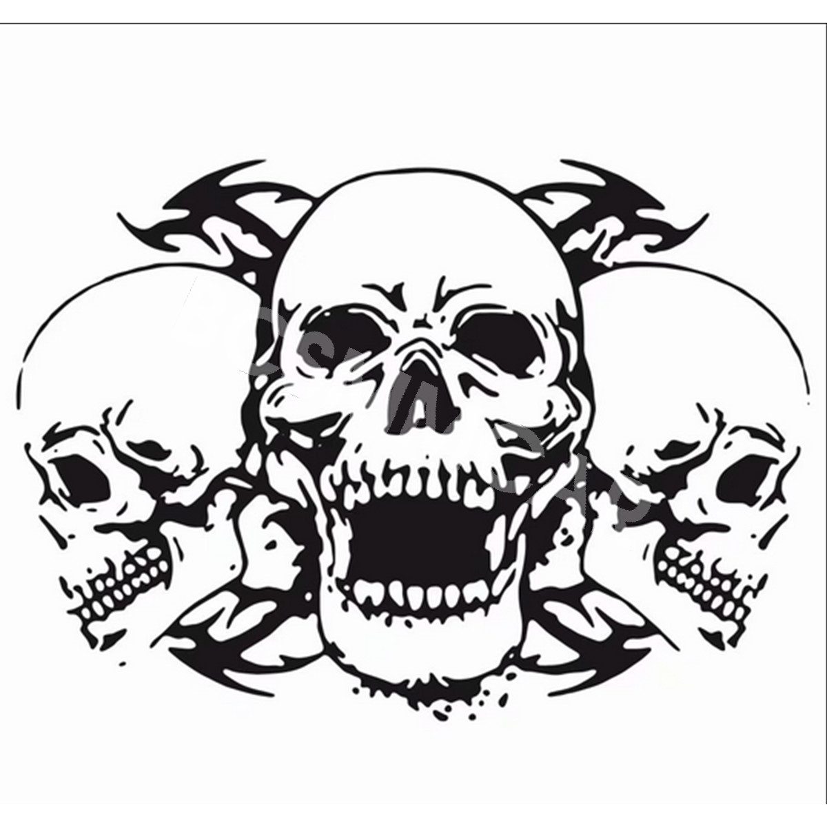 Car Stickers Triple Skull Body Side Hood Decals DIY Vinyl Decorative 39X60CM