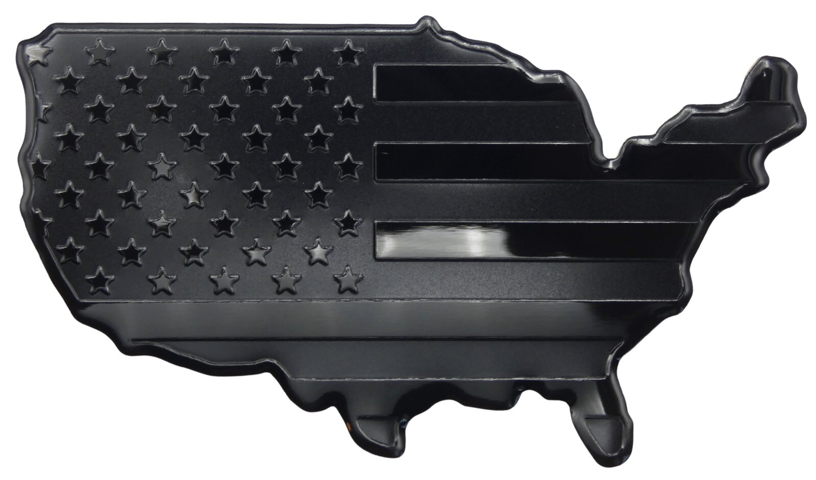 ALUMINUM American Flag Decal Sticker Car, Motorcycle, Patriotic US Country Black