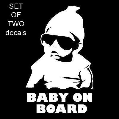 2X BABY ON BOARD CARLOS FUNNY HANGOVER CAR TRUCK WINDOW STICKER VINYL DECAL