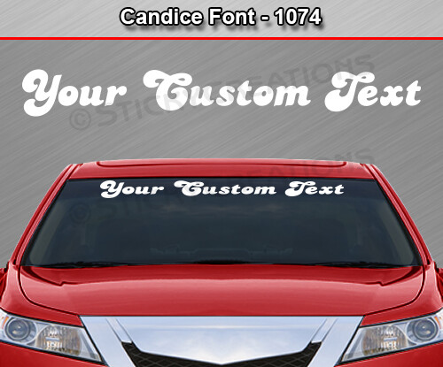 #1074 Custom Text Letters Personalized Decal Sticker Vinyl Windshield Window Car
