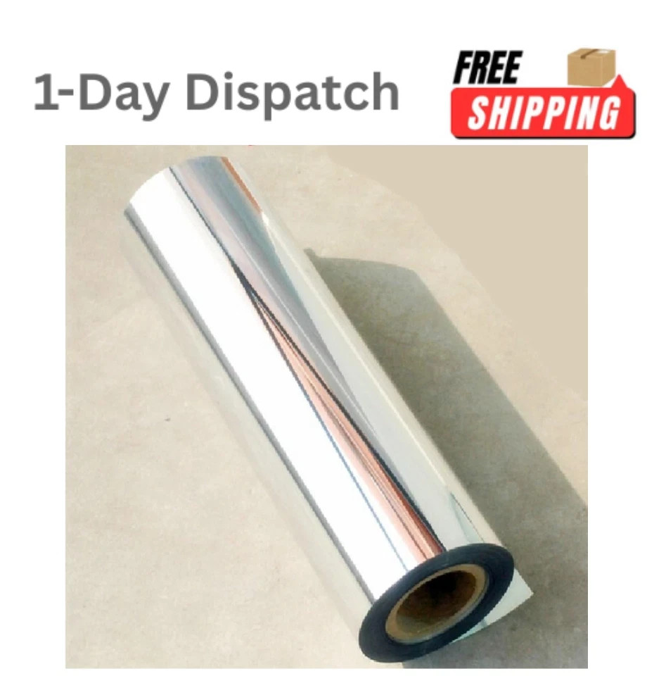Chrome Mirror Vinyl Wrap Silver 12×78 Inch Self Adhesive Car Film Decal Wrap